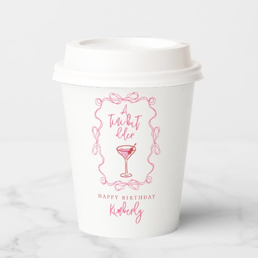 Hand Drawn Tiny Bit Older Cocktail Birthday Party 紙コップ (正面)