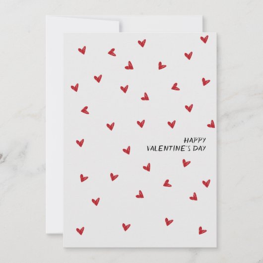 Hand Drawn Tiny Hearts Happy Valentine's Day  シーズンカード (正面)