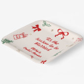 Hand Drawn Tis the Season Christmas Bridal Shower  ペーパープレート (傾斜あり)