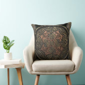 Hand-Drawn to 3D Digital: Intricate Bronze Mandala クッション (椅子)