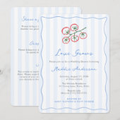 Hand-Drawn Tomato Girl Italian Amore Bridal Shower 招待状 (正面/裏面)