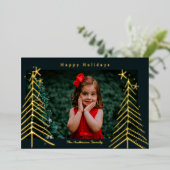 hand drawn Tree Foil Holiday Card Christmas Card 箔シーズンカード (立ち正面)