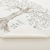 Hand Drawn Tree Personalized Family Quote Ivory シェルパブランケット (3/4)