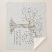 Hand Drawn Tree Personalized Quote Light Gray シェルパブランケット (正面)