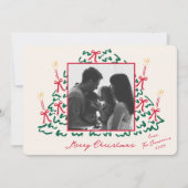 Hand Drawn Tree with Candles Holiday Photo Card シーズンカード (正面)