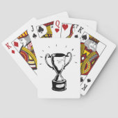 Hand Drawn Trophy Retro Black and White Award トランプ (裏面)