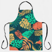Hand drawn tropic flat pattern. Palm leaves backgr エプロン (正面)