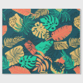 Hand drawn tropic flat pattern. Palm leaves backgr ラッピングペーパー (フラット)