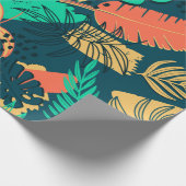 Hand drawn tropic flat pattern. Palm leaves backgr ラッピングペーパー (角)