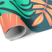 Hand drawn tropic flat pattern. Palm leaves backgr ラッピングペーパー (ロールコーナー)