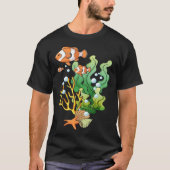 Hand drawn tropical fish on a coral reef tシャツ (正面)