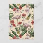 Hand-Drawn Tropical Flamingo QR Code Wedding Card エンクロージャーカード (裏面)