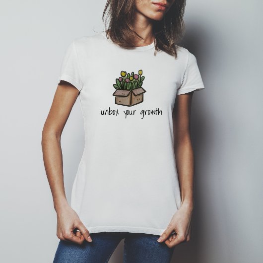 Hand-drawn Unbox Your Growth Inspirational  Tシャツ