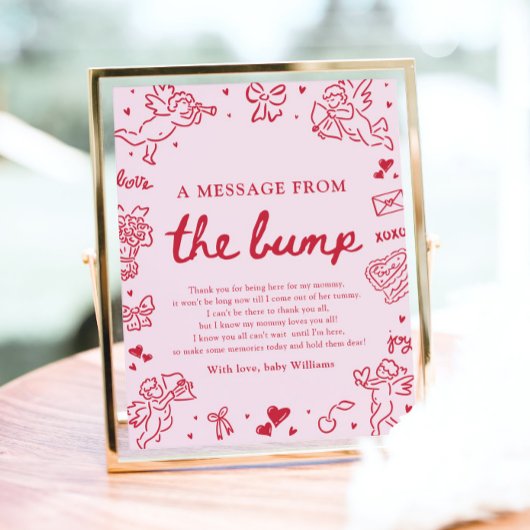 Hand Drawn Valentine A Message From The Bump Sign ポスター