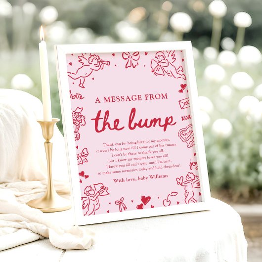 Hand Drawn Valentine A Message From The Bump Sign ポスター
