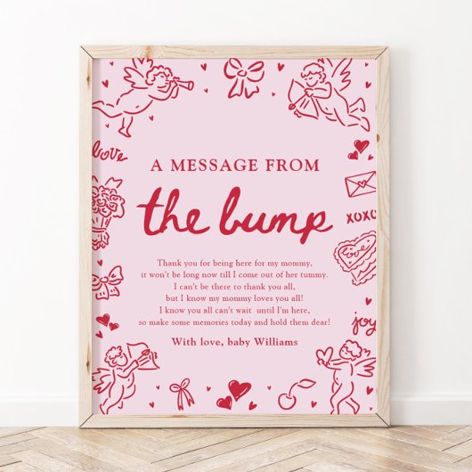Hand Drawn Valentine A Message From The Bump Sign ポスター
