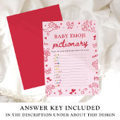 Hand Drawn Valentine Baby Emoji Pictionary Game 招待状