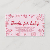 Hand Drawn Valentine Baby Shower Books For Baby エンクロージャーカード (正面)