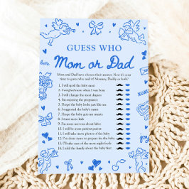 Hand Drawn Valentine Guess Who Mom or Dad Game 招待状