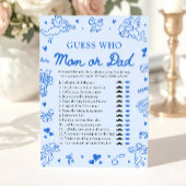 Hand Drawn Valentine Guess Who Mom or Dad Game 招待状
