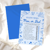Hand Drawn Valentine Guess Who Mom or Dad Game 招待状