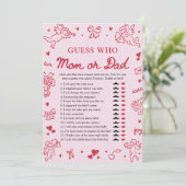 Hand Drawn Valentine Guess Who Mom or Dad Game 招待状 (スタンド正面)