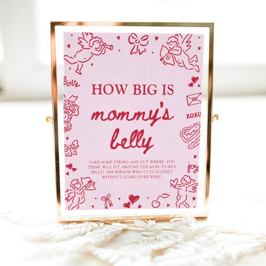Hand Drawn Valentine How Big Is Mommy's Belly  ポスター