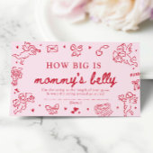 Hand Drawn Valentine How Big is Mommy's Belly Game エンクロージャーカード