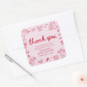 Hand Drawn Valentine Little Sweetheart Baby Shower スクエアシール (封筒)