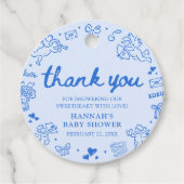 Hand Drawn Valentine Little Sweetheart Baby Shower フェイバータグ (正面)