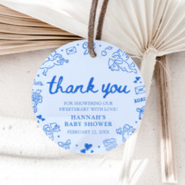 Hand Drawn Valentine Little Sweetheart Baby Shower フェイバータグ