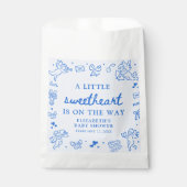 Hand Drawn Valentine Little Sweetheart Baby Shower フェイバーバッグ (正面)