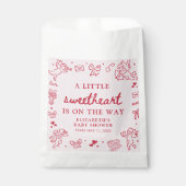 Hand Drawn Valentine Little Sweetheart Baby Shower フェイバーバッグ (正面)