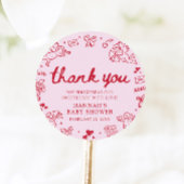 Hand Drawn Valentine Little Sweetheart Baby Shower ラウンドシール