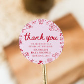 Hand Drawn Valentine Little Sweetheart Baby Shower ラウンドシール