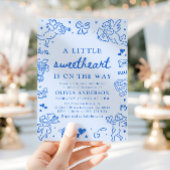 Hand Drawn Valentine Little Sweetheart Baby Shower 招待状