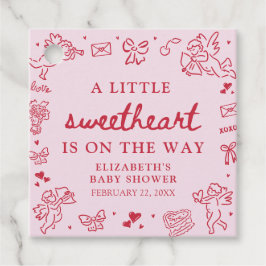 Hand Drawn Valentine Little Sweetheat Baby Shower フェイバータグ