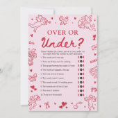 Hand Drawn Valentine Over Or Under Bridal Shower  招待状 (正面)