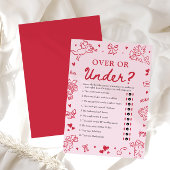 Hand Drawn Valentine Over Or Under Bridal Shower  招待状