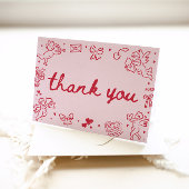 Hand Drawn Valentine Sweetheart Thank you card サンキューカード