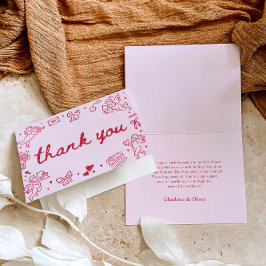 Hand Drawn Valentine Sweetheart Thank you card サンキューカード