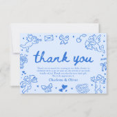 Hand Drawn Valentine Sweetheart Thank you card サンキューカード (正面)