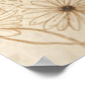 Hand-drawn vintage daisies ポスター (角)