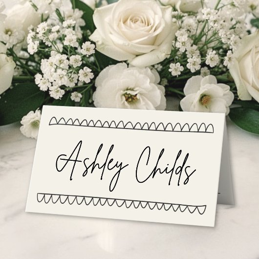 Hand Drawn Vintage Name Wedding プレイスカード