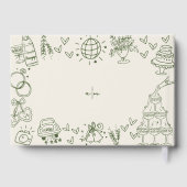 Hand Drawn Vintage Retro Wedding ゲストブック (裏面)