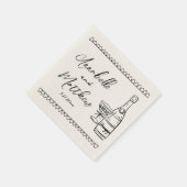 Hand Drawn Vintage Wedding スタンダードカクテルナプキン (角)