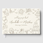 Hand Drawn Vintage Whimsical Wedding ゲストブック (正面)