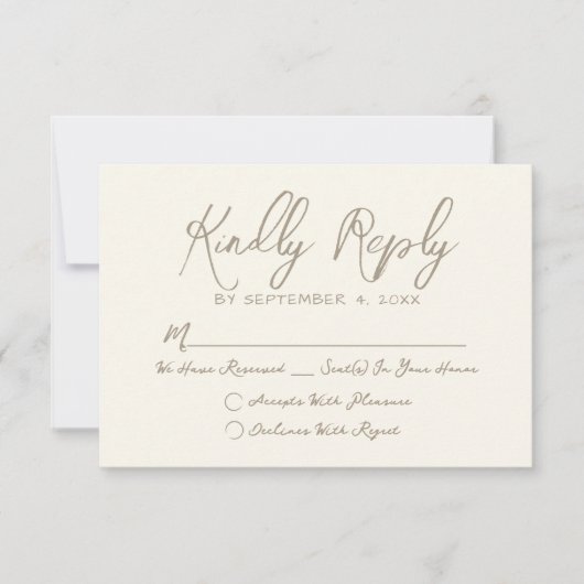  Hand Drawn Vintage Whimsical Wedding 出欠カード (正面)