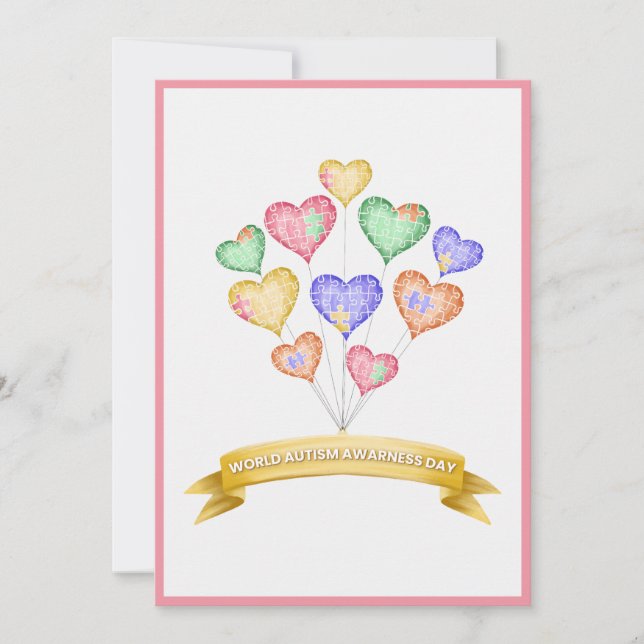 Hand Drawn Watercolor World Autism Awareness Day (正面)