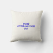 Hand Drawn Watercolor World Autism Awareness Day クッション (裏面)